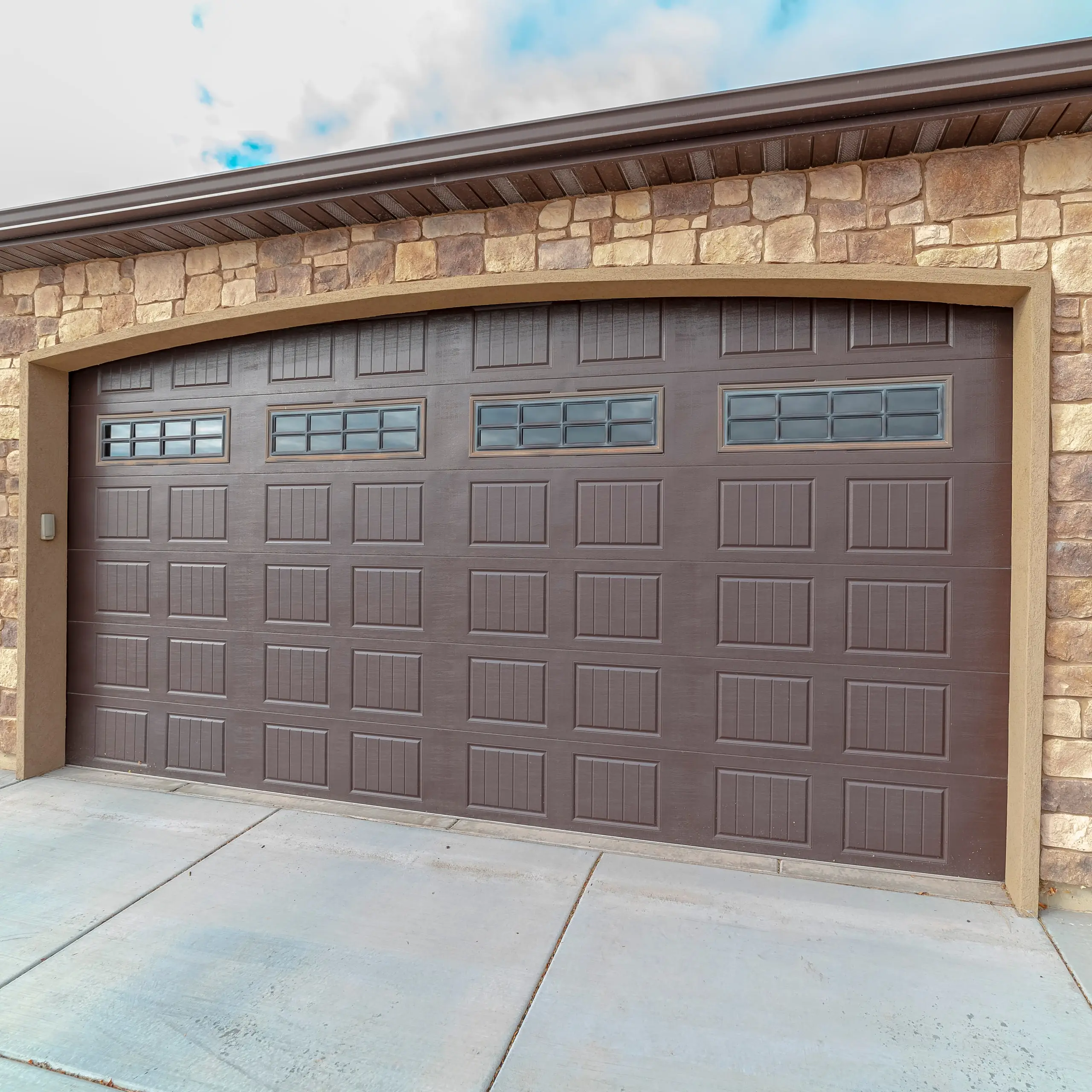 A well-kept garage door
